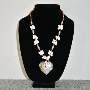 Heart of the Sea Abalone Shell and Bead Necklace
